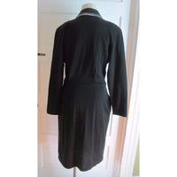 Beechers Brook Woven Jersey Knit Shawl Collar Wrap dress Womens 8 Black Canada