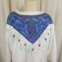 Hazelwood Southwestern Fashion Fringe Pullover Western Top Tunic Shirt Womens S