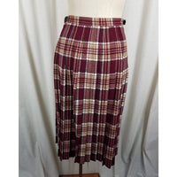 Vintage Pitlochery Knitwear Kilt Skirt Outfit Sash Top Wool Tartan Plaid Womens 14 Lochmari Maroon