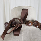 Vintage Brown Kukui Nut Hawaiian Lei Necklace Beads Strand Boho Womens Jewelry