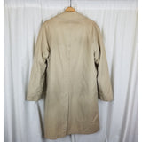 VTG Polyborg Buoy Cloth Trench Coat Deep Pile Faux Fur Removable Liner Mens 40
