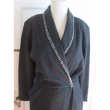 Beechers Brook Woven Jersey Knit Shawl Collar Wrap dress Womens 8 Black Canada