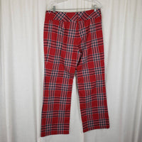 Vintage Tommy Hilfiger Red Plaid Wide Leg Trousers Dress Pants Womens 14 Holiday