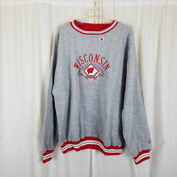 Vintage Wisconsin Badgers Crewneck Sweatshirt Mens XL NCAA Midwest Embroidery