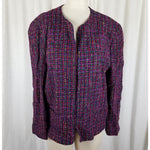 Vintage Orvis Colorful Tweed Art to Wear Open Front Blazer Jacket Womens 16 USA