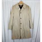 VTG Polyborg Buoy Cloth Trench Coat Deep Pile Faux Fur Removable Liner Mens 40