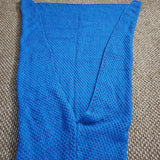 Handmade Crochet Knit Afghan Mermaids Tail Snuggle Blanket 56" Scales Fin Cobalt