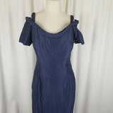 Watters & Watters Vintage Taffeta Formal Prom Maxi Dress Womens 12 Cold Shoulder
