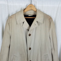 VTG Polyborg Buoy Cloth Trench Coat Deep Pile Faux Fur Removable Liner Mens 40