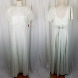 Lanz of Salsburg Vintage Lace Formal Maxi Prom Dress Womens 14 Seafoam Green
