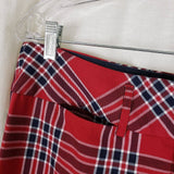 Vintage Tommy Hilfiger Red Plaid Wide Leg Trousers Dress Pants Womens 14 Holiday