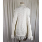 Vintage Sweater Bee by BANFF Knit Crochet Fringe Sweater Cape Poncho Womens MCM