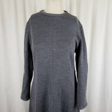 Vintage Henry Lee Double Knit Modest Midi Fit & Flare Dress Charcoal Womens S M