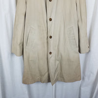 VTG Polyborg Buoy Cloth Trench Coat Deep Pile Faux Fur Removable Liner Mens 40