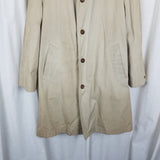 VTG Polyborg Buoy Cloth Trench Coat Deep Pile Faux Fur Removable Liner Mens 40