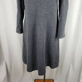 Vintage Henry Lee Double Knit Modest Midi Fit & Flare Dress Charcoal Womens S M