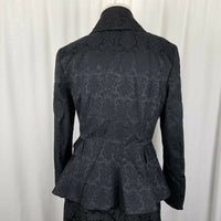 Eva Mendez Black Brocade Dress Suit Outfit Blazer Jacket Womens 10 Fit & Flare