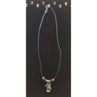 Paul Revere's Ride Pewter Silver Black Rope Bead Necklace Pendant Charm Souvenir