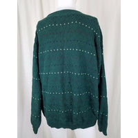 Vintage 80s Kittery Trading Post Maine Birdseye Ski Knit Sweater Mens XL Green