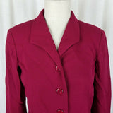 Talbots Petites Red Worsted Wool Button Up Blazer Jacket Womens 6P Vintage USA