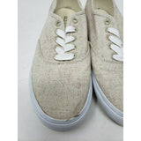 Old Navy Linen Lo Tops Lace Up Shoes Sneakers Mens 8 Natural Beige Canvas Tan