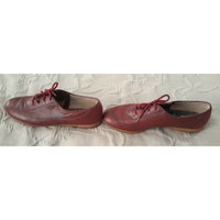 Vintage Sperry Topsiders Lace Up Red Leather Boat Shoes Womens 7.5 Jr Miss