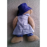 2004 Boyds Bear Karissa Heart to Heart Friend Purple Hat Plaid Dress 15" plush