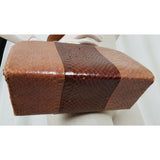 VINTAGE Two Tone Faux Alligator Snakeskin Leather Hard Case Box Purse Handbag