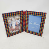 VERA BRADLEY Double Photo Quilted Fabric Bifold Picture Frame Emily Blue Retired