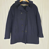 Trader Bay Quilted Insulated Double Breasted Wool Navy PeaCoat Jacket Mens XLT