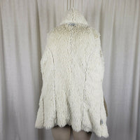Mystree Vegan Faux Suede Sherpa Lined Drape Ruffled Swing Jacket Coat Womens S