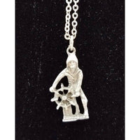 Old Man of the Sea Pewter Silver Chain Necklace Pendant Charm Souvenir Jewelry