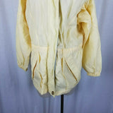 Columbia All Weather Long Rain Jacket Short Coat Womens S Vintage Yellow Gray