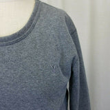 Playboy Fleece Lined Jersey Knit Gray Crewneck Sweatshirt Top Womens XL 175/100