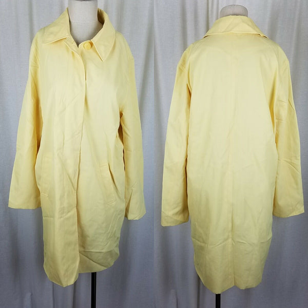 LRL Lauren Ralph Lauren Light Yellow Placket Front Trench Coat Women's size Large