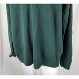 LL Bean 100% Pima Cotton VNeck Pullover Green Sweater Mens XXL 2XL Winter Weight