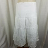 Banana Republic Summer Eyelet Lace Tiered Twirl Skirt Womens 8 Prairie Cotton