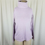 LL Bean Jersey Knit Long Sleeve Heathered Turtleneck Shirt Top Womens XL Pastel