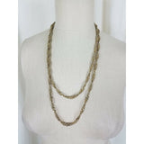 Braided Twisted Gold Rope Length Double Single Strand Chain NECKLACE Vintage