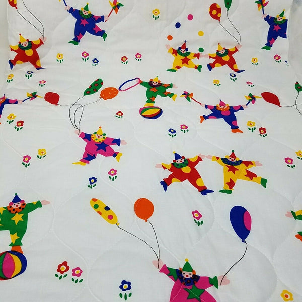 Vintage Fun Zone Hoffman California Fabrics Quilted Insulated Material Clowns