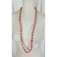 Salmon Pink Faceted Resin Plastic Diamond Beads Single Strand BEADED NECKLACE