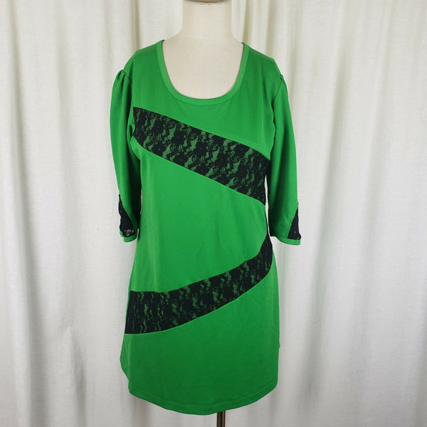 Mod Vintage 60s Twiggy Space Age Fit & Flare Twirl Mini Dress ZigZag Womens M L