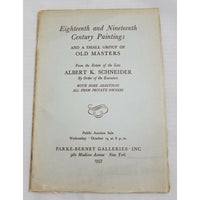 18th 19th Century Paintings + Old Masters Parke-Bernet Auction Catalog 1953 NYC
