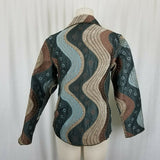 Winding River Reversible Woven Tapestry Jacket Blazer Womens S M Wavy Stripes