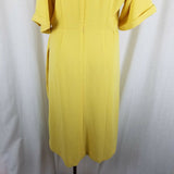 Ann Taylor Factory Wrap Side Tie Yellow Chiffon Midi Dress Womens S NWT $110