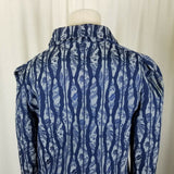 Jeans de Christian Lacroix Indigo Floral Striped Jacket Blazer Womens 44 Italy