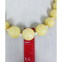 Vintage Single Strand Yellow Beads BEADED NECKLACE Choker Length Resin Lucite