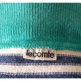 Vintage Lecomte Polo Short Sleeve Striped Shirt Womens L XL Jersey Knit Woven