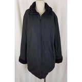 Alpine Studio Reversible Vegan Black Faux Fur Leather Car Coat Jacket Womens L