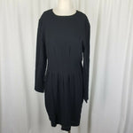 Laura Ashley Vintage Black Wool Crepe Little Black Dress Womens 12 Great Britain